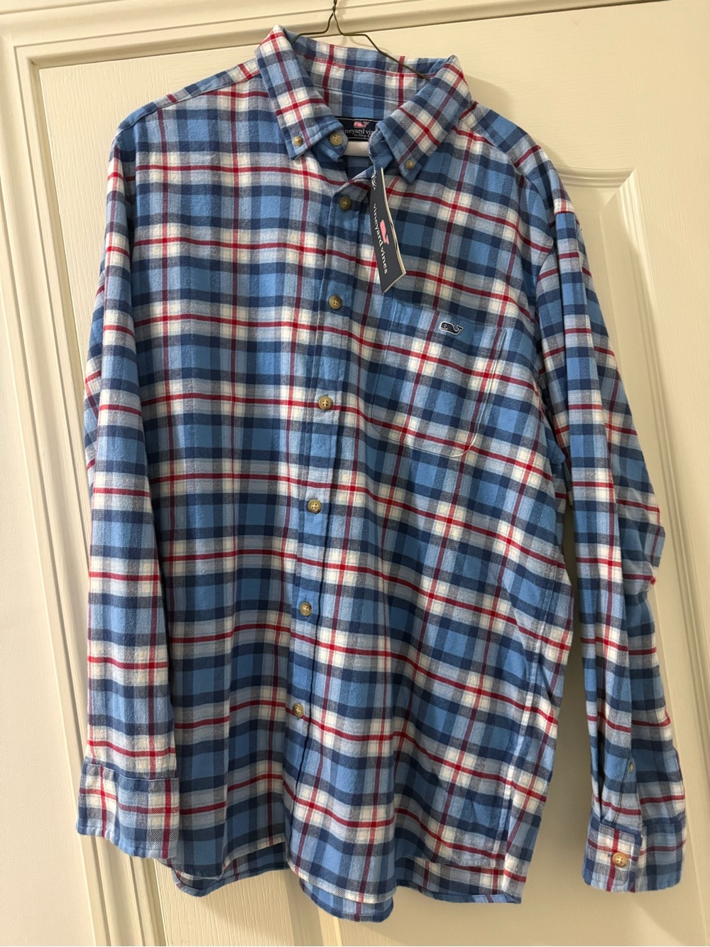 Vineyard Vines Blue Red White Plaid Button-Down Shirt